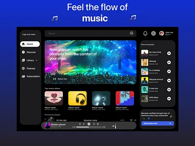 Music App UI desktop music ui ui deesign