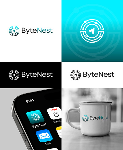 ByteNest branding logo vector