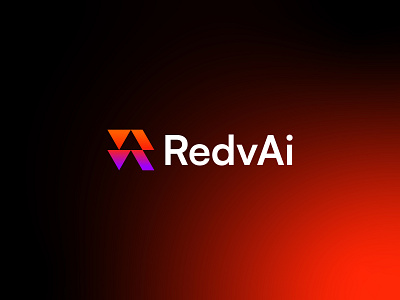 RedvAi – Bold, Modular Logo for AI-Driven Innovation abstract mark ai branding brand identity geometric logo gradient background logo exploration minimal design modern logo design startup branding tech identity
