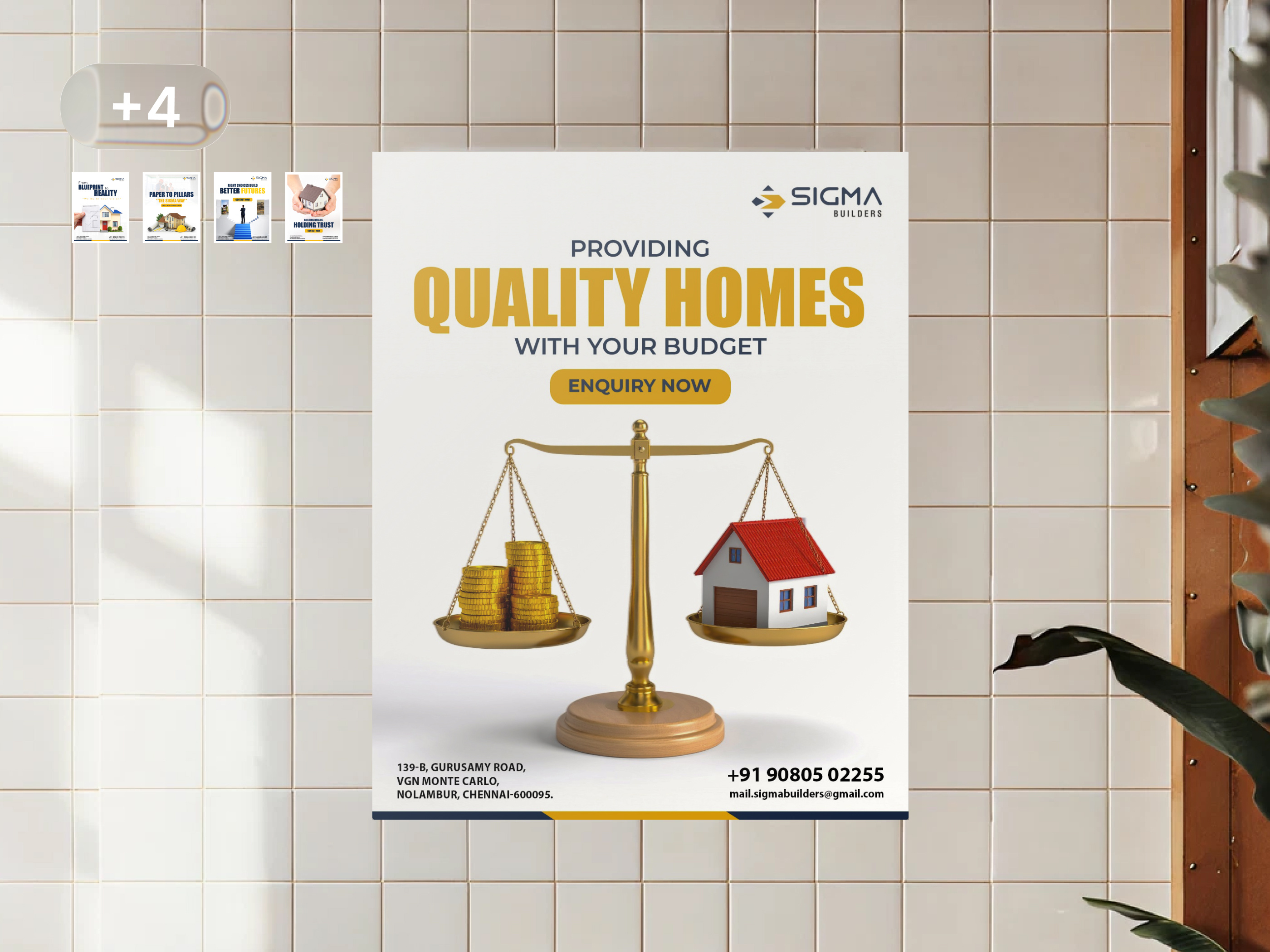 Sigma Builders – Poster Design on Quality & Execution 🏗️ construction design graphic design illustration instagram marketing sigma builders social media social media marketing