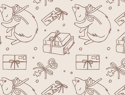 Cozy pattern book club books cat coquette creative market cute design elements illustration pattern reading seamless vector