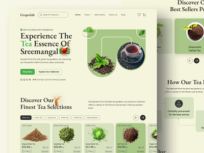 Tea Landing Page 2025trends bestdesigner cleanui ecommercedesign interfacedesign landingpage landingpagedesign minimaldesign productdesign shapedesign tealandingpage teastore topdesigner trendingdesign uidesign uiux uxdesign visualdesign webdesign websitedesign