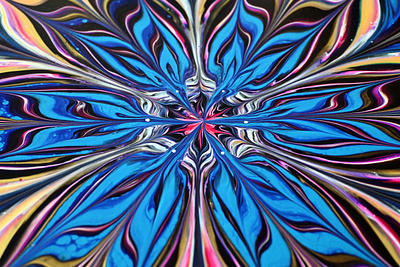 Hypnotic Acrylic Pouring Illusion ~ Psychedelic Kaleidoscope acrylic acrylic paint art branding design illustration paintings pouring tutorial