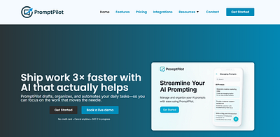 PromptPilot – Modern SaaS Landing Page Hero