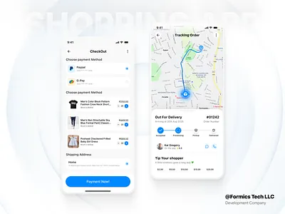 🛍️ Shopping App UI – Checkout & Tracking Flow appinterface ecommercedesign mobileux shoppingappui uidesigndaily