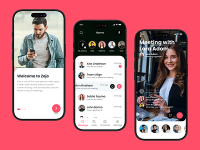 🎥 Zojo – Modern Video Call & Chat App UI appdesign branding creativedesign design figma illustration moderndesign prototype ui ux