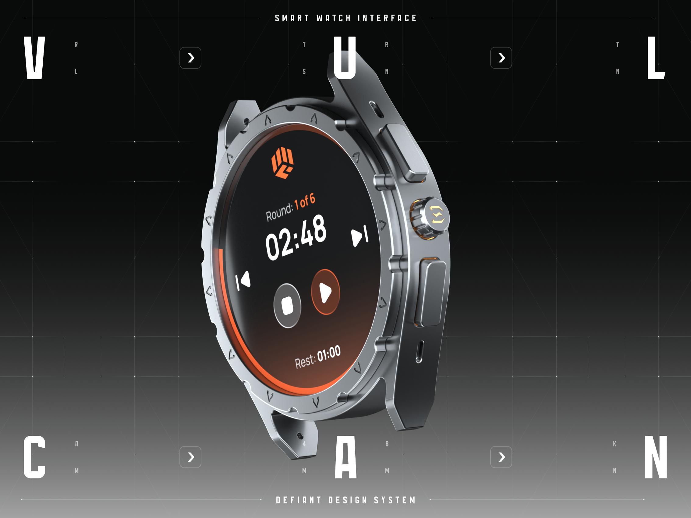 Vulcan - AI Smart Watch app box fighting mma smart watch sport timer training ui ux