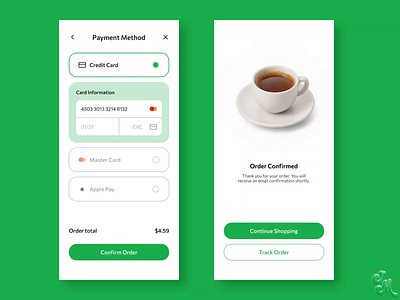 Payment & Order Confirmation ☕ 3d 3d animation airbnb animation app app design coffee confirmation confirmation screen icon mobile app mobile app design order order confirmation payment payment method product design ui user interface ux