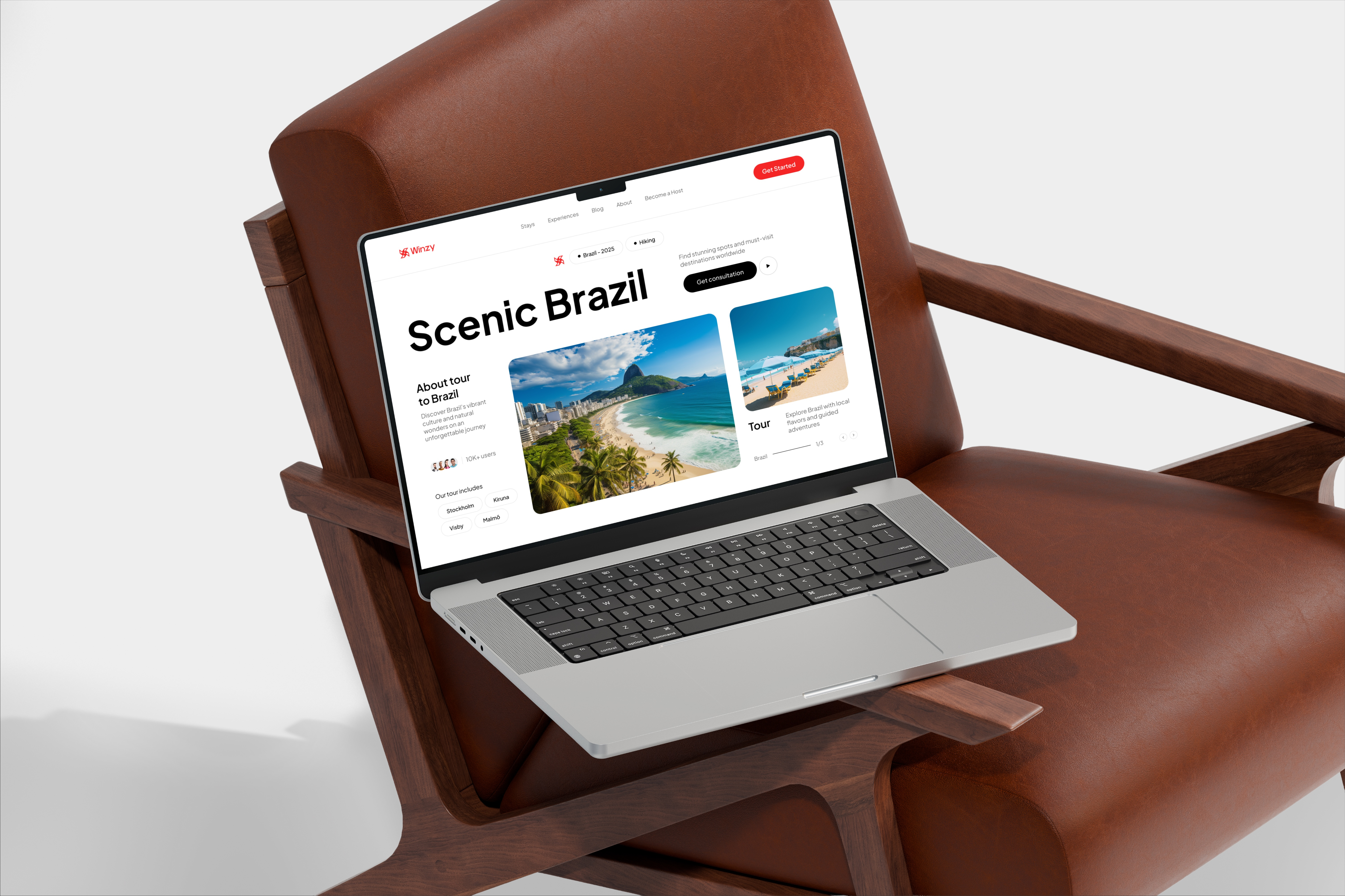 Winzy - Travel Website Mockup tourism experience showcase