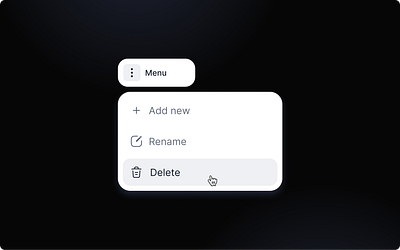 Menu Dropdown - Add, Rename, Delete addnew ui