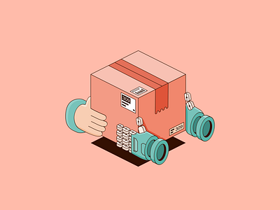 Delivery Arrive Isometric Illustrations automation box branding delivery delivery apps design graphic design illustration logistics parcel robot vector