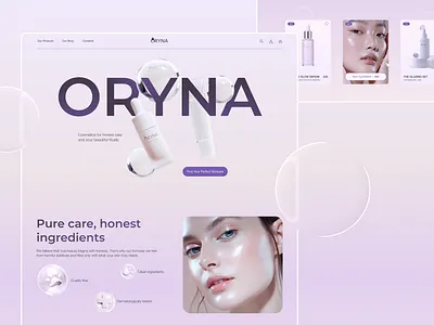 Concept design for a modern beauty brand 3d ai aidesign aiui beautybrand branding cleanui e com ecommercedesign gradients landing makeup minimaldesign pastelgradients productlandingpage productpagedesign skincare ui