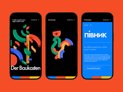 A 3D Toy Website — Mobile Web App Design 3d animation design design studio digital art graphic design illustration interaction interface landing landing page mobile ui user experience ux web web design website website design