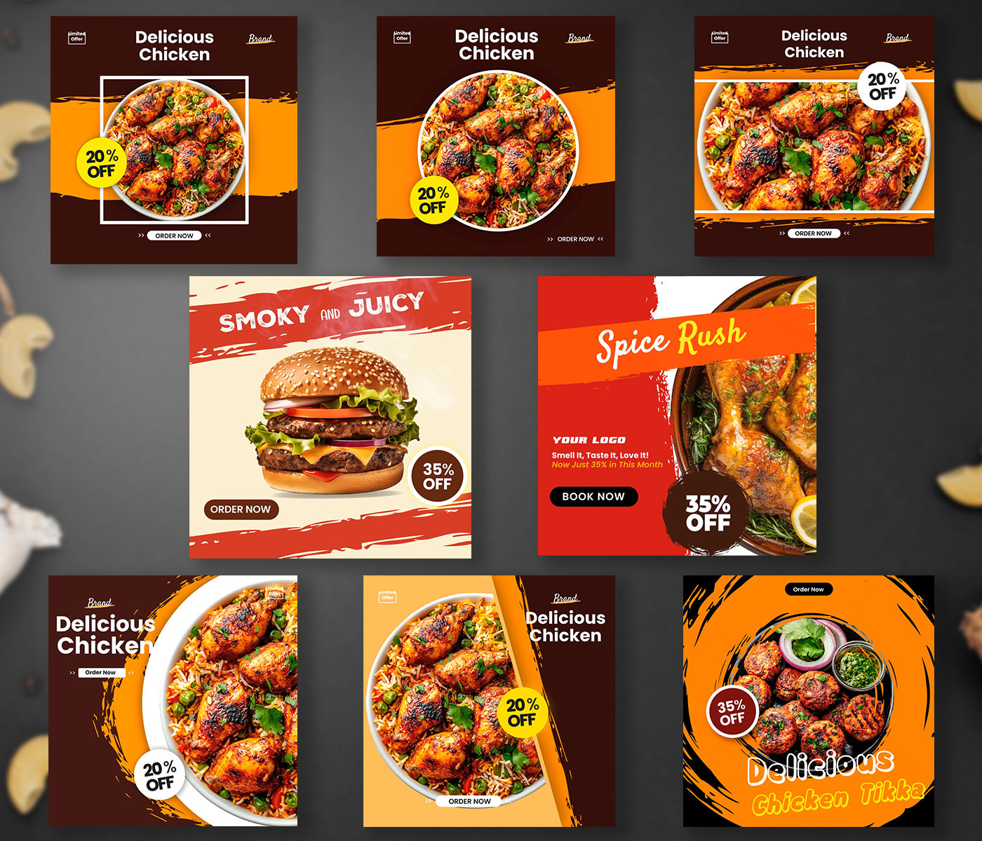 Example of Restaurant   Posters, Social Ads & Video