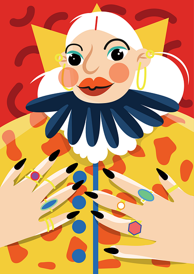 rich girl 2d 2d art character design commercial graphic design illustration procreate rich girl rich woman vector vector art