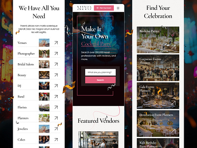 MIYO: Event Vendor Platform booking platform event marketplace event platform event vendors marketplace dashboard marketplace uiux responsive design search filter ux design vendor listings vendor management