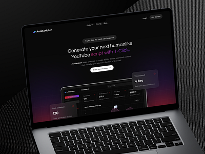 AutoScripter aidashboard aiforcreators aiinnovation aiintegration aiinterface aiplatform aiproductdesign aiworkflow artificialintelligence designsystem generativeai landingpage productdesign saasdesign ui uidesign webapp