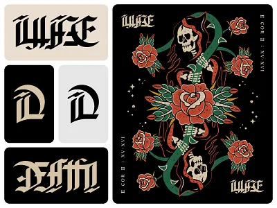 Life Over Death ambigram apparel apparel design black letter brand branding custom type design graphic design hand lettering illustration logo merch merch design type