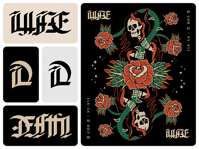 Life Over Death ambigram apparel apparel design black letter brand branding custom type design graphic design hand lettering illustration logo merch merch design type