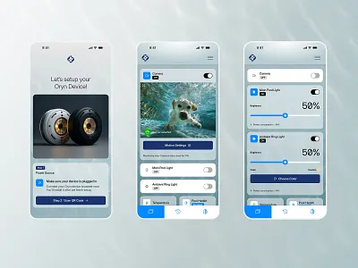 Oryn ai app clean light mobile pool smart device smart home ui
