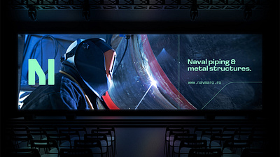 Navmaro branding blue branding communication graphic design industry logo metal naval navy pipes sea tech
