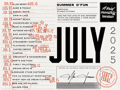 July Round Up boston branding graphic design portfolio print somerville stamp summer vintage