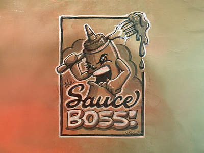 Sauce Boss 2! badge bbq branding columbus ga countrys bbq design heyo! illustration lettering logo sauce boss