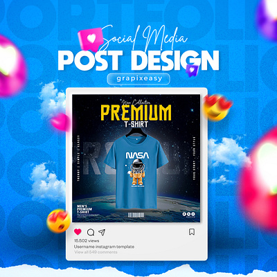 T-Shirt Social Media Post Design branding clean cloth creative facebook fashion brand graphic design modern modern layout online design post design product design social media design tshirt