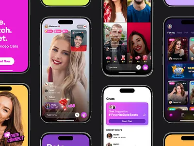 Live Video Dating badoo bigo bumble feed gamification gamified gen z live streaming mobile ometv plenty of fish product design random video chat social network tinder ui ux video call video chat yubo