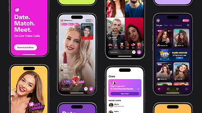 Live Video Dating badoo bigo bumble feed gamification gamified gen z live streaming mobile ometv plenty of fish product design random video chat social network tinder ui ux video call video chat yubo