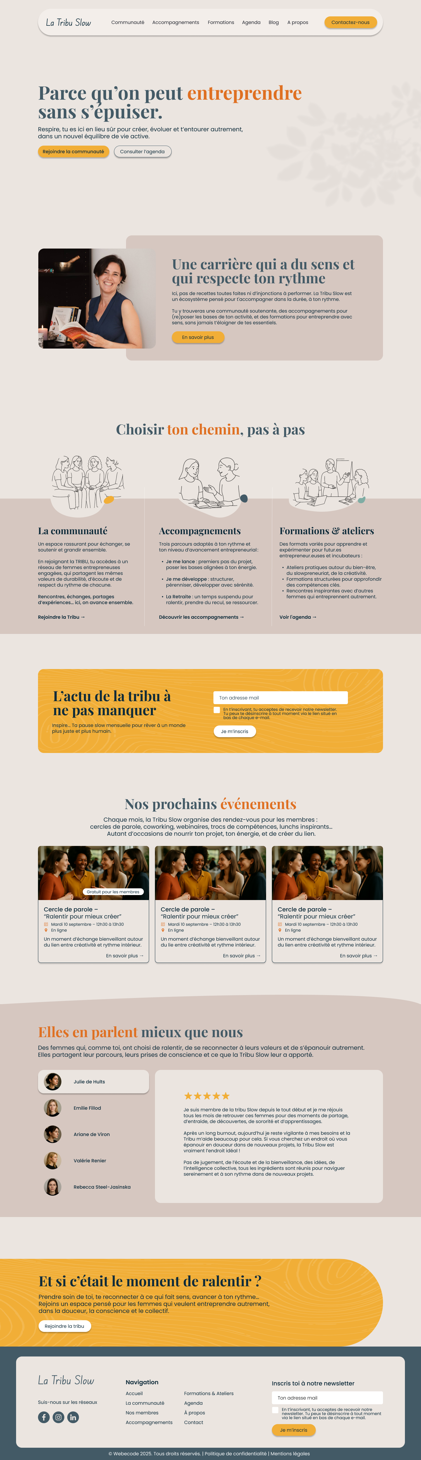 Maquette Home - TribuSlow graphic design slowpreunariat ui ux web