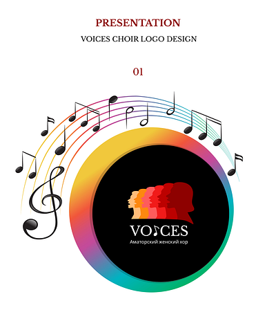 Presentation Voices Choir Logo Design branding choir design illustration logo uiux uxui webdesign