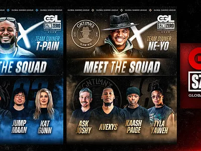 GGL SZN ZERO - Meet the Squad adobe adobe photoshop creative design ggl global gaming global gaming league graphic design typography