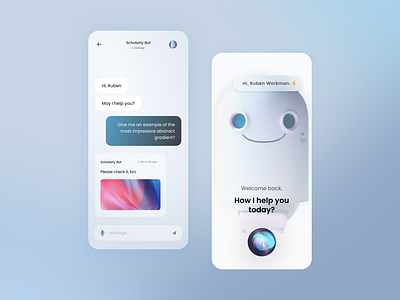 AI Chat Bot - App Design Concept ai app artificial intelligence chat chat bot chat gpt clean daily 100 challenge daily ui message mobile design open ai product design soft gradient ui ux