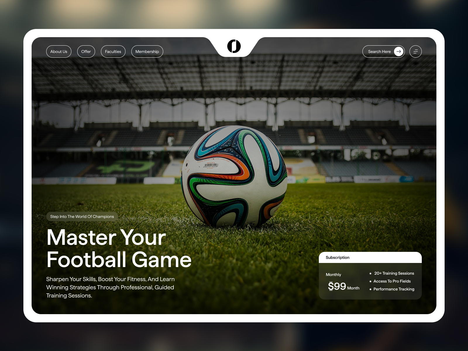 NextGoal - Football Club Website football football hero section football website hero section landing page minimal design minimal website ui ui ux design ux web design website design