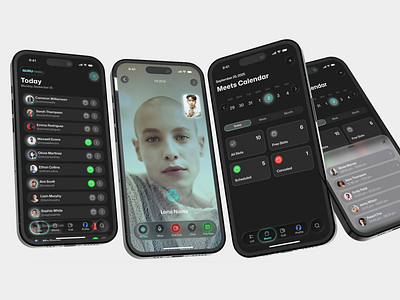 Meets App Concept – a smart platform ai app ai meeting app app design concept dark theme design futuredesign ios app design ios26 liquidglass meeting app mobileapp payments app product design scheduling ui design ux design videocalls zoom app