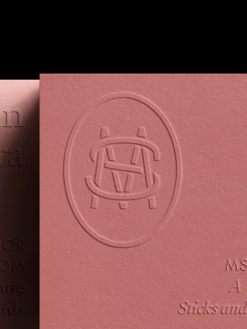 M.S. Monogram emboss graphic design m monogram ms pink s