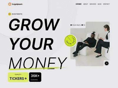 Finance & Investment Landing Page UI/UX Design figma investment landing page mobile app design saas ui design
