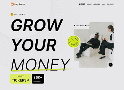 Finance & Investment Landing Page UI/UX Design figma investment landing page mobile app design saas ui design