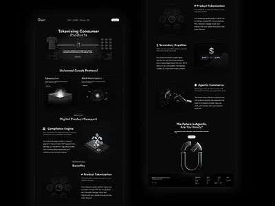 Universal Goods Landing Page black and white dark theeme dpp figma landing minimalism minimlaist token ui ux website design