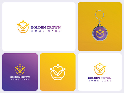 Goldern Crown Home Care Logo Design adobe illustrator brand logo branding design creative logo crown logo custom logo dribbble flat logo golden home care logo logo design logo design branding logo mockup logo presentation marufiam medical logo minimalist logo design modern logo modern minimalist logo purple