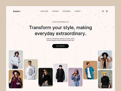 Fashion Website Design clean clothing ecommerce graphic design jacket jeans landing page market place modern product shop style uiux web design