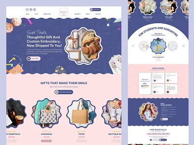 Dara Marie's - Landing Page Design bakery landing page concept design custom embroidery ecommerce gifts gifts landing page handbags home page landing page landing page design product product landing page product leads shopify shopify store design shopify website design store design website website design website redesign