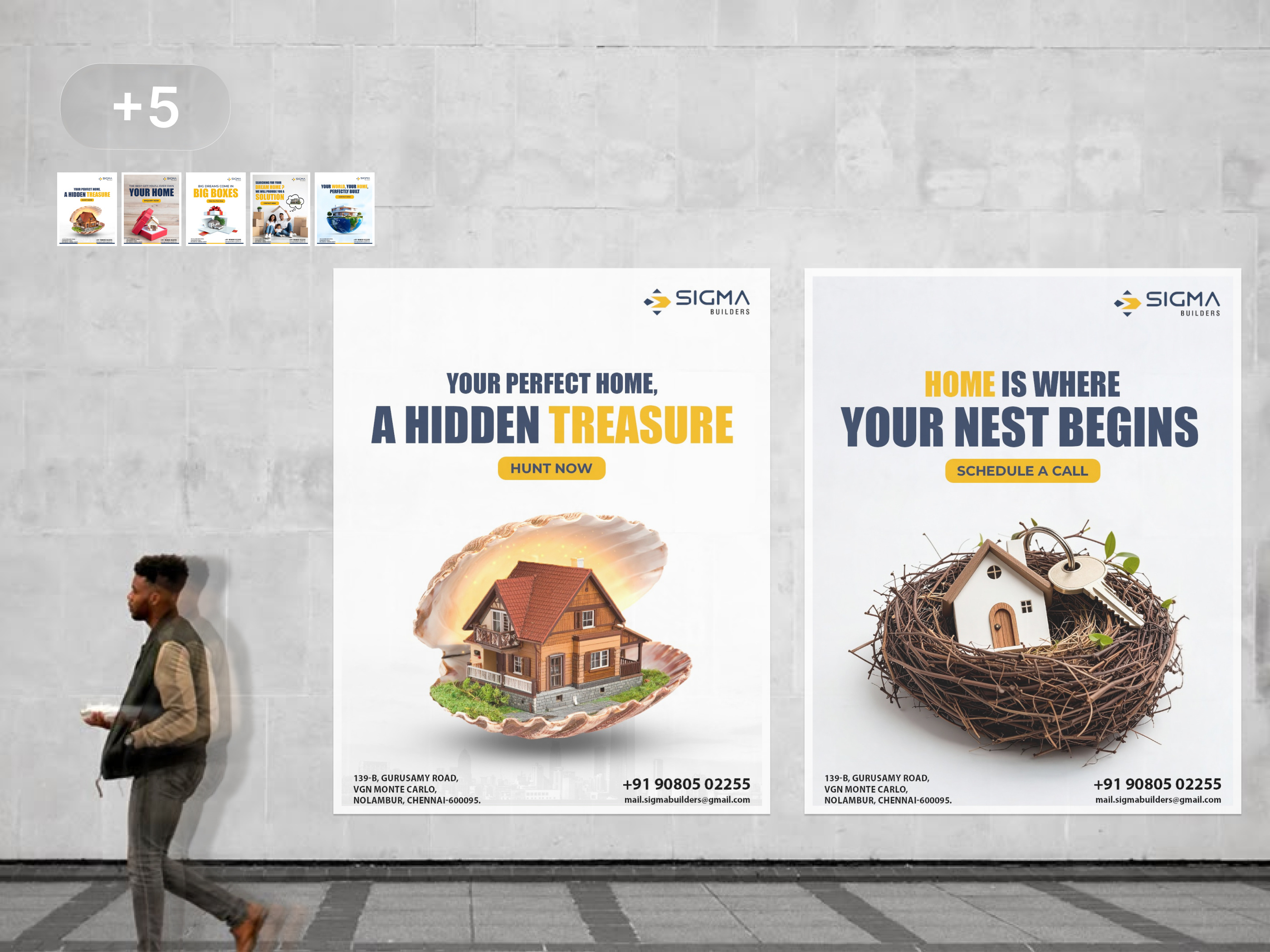 Sigma Builders – Poster Design on Home as a Gift 🎁 branding construction design graphic design instagram marketing sigma builders