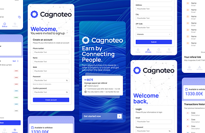 Cagnoteo, an affiliation mobile app affiliation branding mobile app ui design ux design