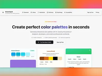 Brand Spark color interface saas