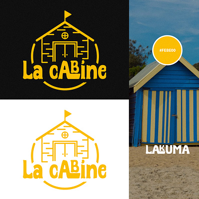 La Cabine beach beach hut brand branding cabine dekeyser design graphic design hut identity logo loic store summer sun sunshade umbrella vector yellow