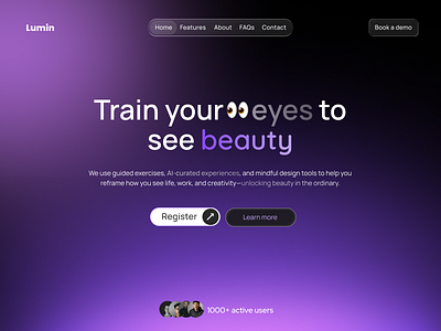Landing page design ui