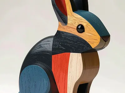 Bunny 3d art blesnoc contemporary cristian decor graphic design home product rabbit render sculpture toy wood