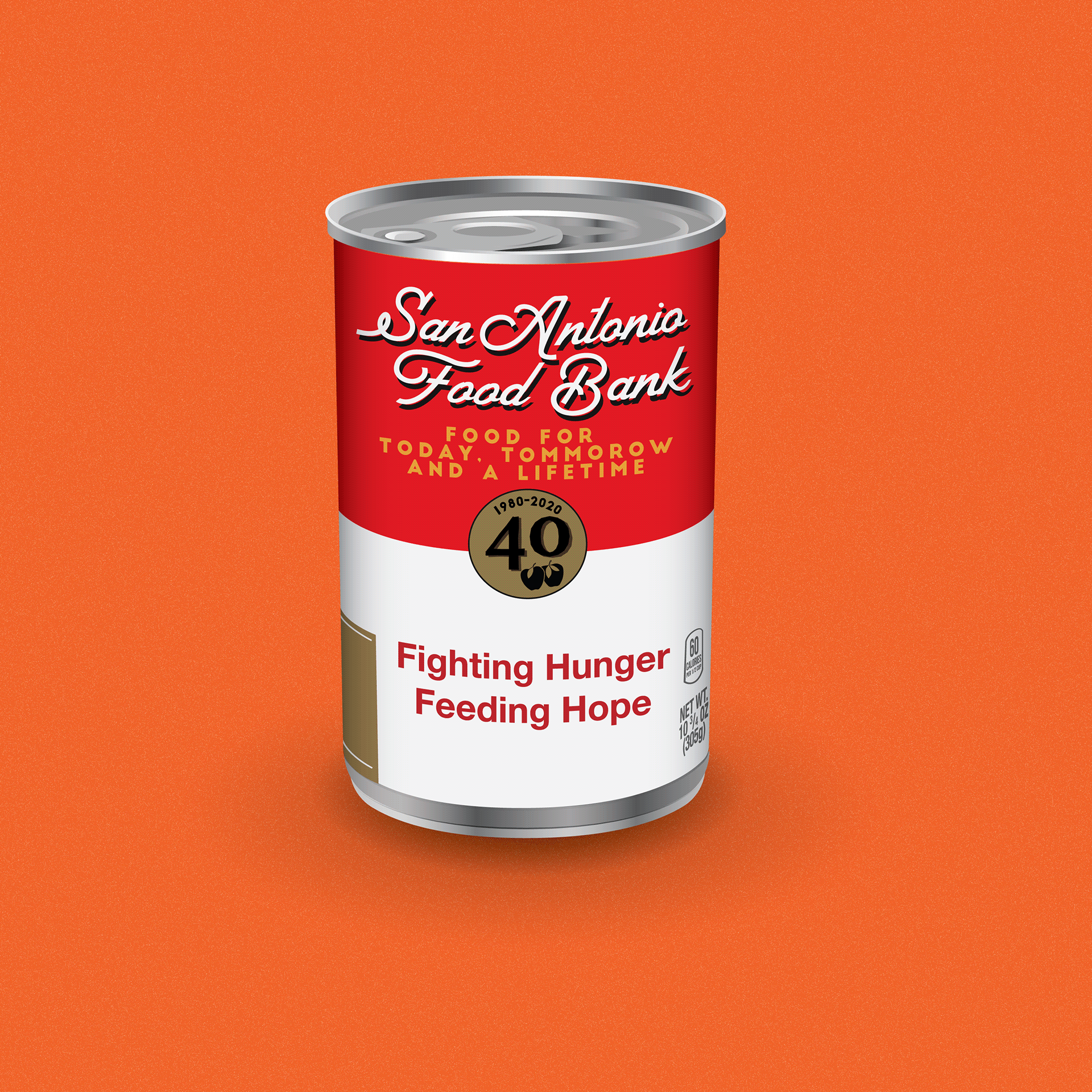 San Antonio Food Bank (40th Anniversary) Campbell's Soup Can adobe illustrator brand illustration parody san antonio san antonio food bank still life vector vector art vector illustration
